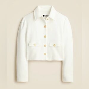 J. Crew White Sweater with Gold Buttons